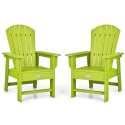 GYMAX Set Of 2 Kids Patio Adirondack Chair Armchair Weather Resistance Outdoor Chair
