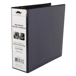 MOUSTACHE D-Ring Binder, Letter Size, Labor-Saving Design, Black, 1/pack - ® - 3" D-Ring