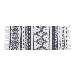 LIVINGBASICS Rug Branch Rug Pad Moroccan Rug With Tassels Cotton Area Rug, 2' X 5', Washable, for Bedroom Kitchen