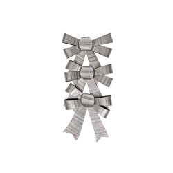 MAISON CONCEPTS INC 3PC Shiny Bows (Silver) - Set Of 6