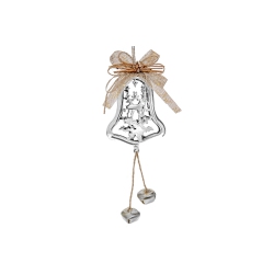 MAISON CONCEPTS INC Metal Bell Shaped Ornament With Reindeer (Silver) - Set Of 6