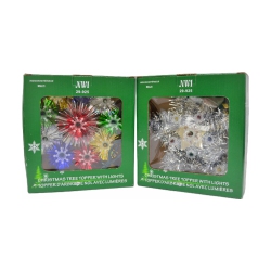 MAISON CONCEPTS INC 8" 10Lt Star Tree Topper (Clear Bulbs) (Asstd) - Set Of 2