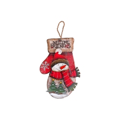 MAISON CONCEPTS INC Wooden Snowman On Mitt Wall Hanger (Welcome Friends)