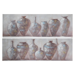 MAISON CONCEPTS INC Hand Painted Canvas Wall Art (Clay Pottery) - Set Of 2