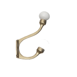 MAISON CONCEPTS INC Iron Hook With Ceramic Knob (Gold) - Set Of 4 In Ivory