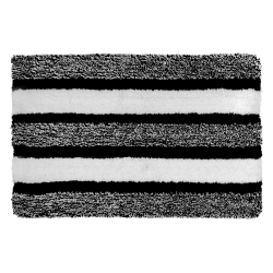 MAISON CONCEPTS INC Microfibre Striped Bath Mat (Black) (20 X 32)