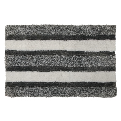MAISON CONCEPTS INC Microfibre Striped Bath Mat (Gray) (20 X 32)