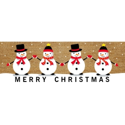 MAISON CONCEPTS INC Coir Door Mat (Quadruple Snowman - Merry Christmas) (16 X 48)