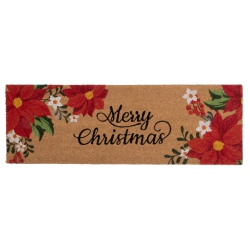 MAISON CONCEPTS INC Coir Door Mat (Poinsettia Merry Christmas) (16 X 48)