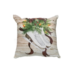 MAISON CONCEPTS INC Led Velvet Cushion (Pair Of Skates) (18 X 18) - Set Of 2