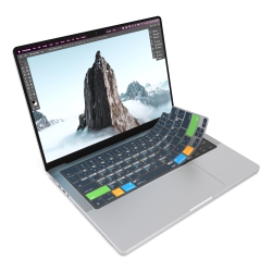 JCPAL Verskin Adobe Photoshop Shortcuts Keyboard Protector for Macbook Air 13.6" (M2 2022 Model) & Macbook Pro 14" And 16" (M1 2021/ M2 2023 Models)