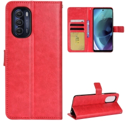 CSMART [Cs] Motorola Moto G 5G (2022) Case, Magnetic Leather Folio Wallet Flip Case Cover With Card Slot In Red