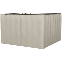 OUTSUNNY 10' X 10' Universal Gazebo Sidewall Set With 4 Panels, Hooks/c-Rings Included for Pergolas & Cabanas In Beige