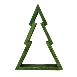 NORTHLIGHT 9.5" Geometric Wooden Christmas Tree Tabletop Display In Green