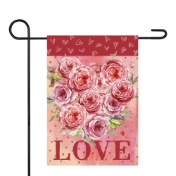 NORTHLIGHT Love Rose Bouquet Outdoor Garden Flag 12.5" X 18