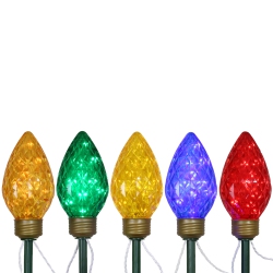 NORTHLIGHT 5Ct Led Lighted Multi-Color C9 Christmas Pathway Marker Lawn Stakes - 8 Ft