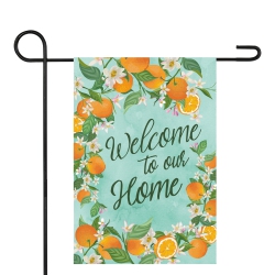 NORTHLIGHT Welcome to Our Home Oranges Outdoor Garden Flag 12.5" X 18