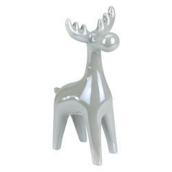 NORTHLIGHT 7" Ceramic Reindeer Christmas Figure In Gray