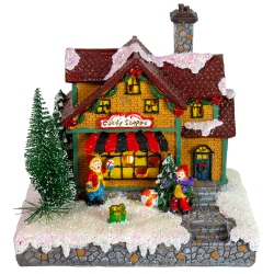 NORTHLIGHT 6.7" Kids Playing Led Lighted Christmas Candy Shoppe Village Building