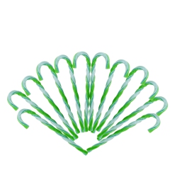NORTHLIGHT 12Ct And White Twist Candy Cane Christmas Ornaments 6" In Green