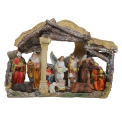 NORTHLIGHT 18" Traditional Religious Christmas Nativity With Stable House Decoration