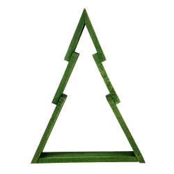 NORTHLIGHT 12" Geometric Wooden Christmas Tree Tabletop Display In Green