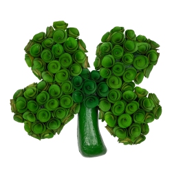 NORTHLIGHT 14.5" Four Leaf Clover Wood Floral Decoration In Green