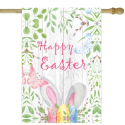 NORTHLIGHT Happy Easter Bunny Ears Outdoor House Flag 28" X 40