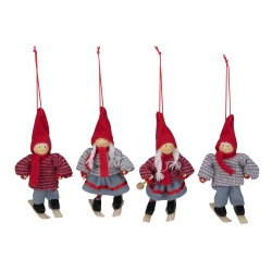 NORTHLIGHT Set Of 4 Colorful Holiday Skiing Kids Christmas Ornament Decorations 6