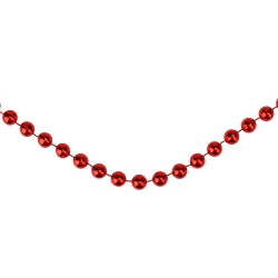 NORTHLIGHT 15' X 0.25" Shiny Crimson Beaded Artificial Christmas Garland - Unlit In Red