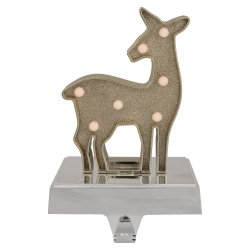 NORTHLIGHT Led Lighted Snowflake Christmas Stocking Holder 7.5" In Gold