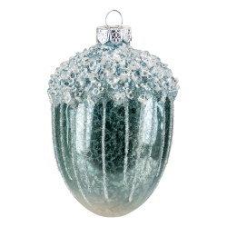 NORTHLIGHT 4.5" Glittered Mercury Glass Pine Cone Christmas Ornament In Blue