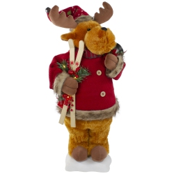 NORTHLIGHT 24" Lighted And Animated Musical Moose Christmas Figure