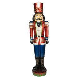 NORTHLIGHT 75" Led Lighted Metallic Jeweled Commercial Grade Fiberglass Christmas Nutcracker
