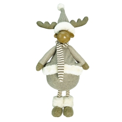 NORTHLIGHT 24.75" And Beige Standing Moose Christmas Table Top Figure In Gray
