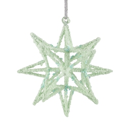 NORTHLIGHT 6.75" Starburst Christmas Ornament In Light Blue