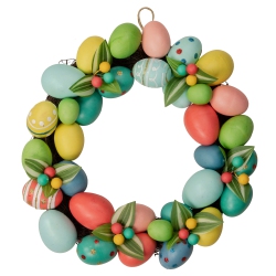 NORTHLIGHT Colorful Easter Egg Wreath, 14-Inch, Unlit