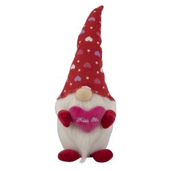 NORTHLIGHT 16" Hearts Kiss Me Valentine's Day Gnome In Red