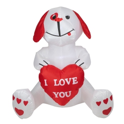 NORTHLIGHT 4' Inflatable Lighted Valentine's Day Doggie Outdoor Decoration