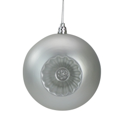 DAK 6Ct Matte Retro Reflector Shatterproof Christmas Ball Ornaments 4" In Silver