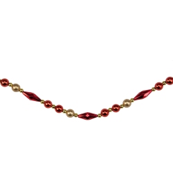 NORTHLIGHT 9' X 0.5" Shiny And Matte Beaded Shatterproof Artificial Christmas Garland - Unlit In Red
