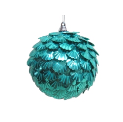 NORTHLIGHT Sequin Shatterproof Christmas Ball Ornament 4" (100Mm) In Blue