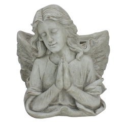 NORTHLIGHT 11" Praying Angel Bust Outdoor Garden Statue Planter In Gray
