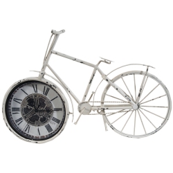 A & B HOME 19.25" Ivory And Rustic Bicycle Sculpture Roman Numeral Desk Clock In Black