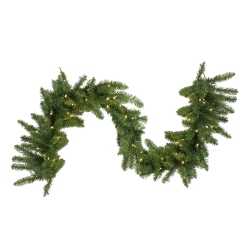 NORTHLIGHT Pre-Lit Buffalo Fir Commercial Christmas Garland - 25' X 18" - Warm Led Lights In White