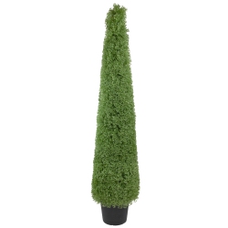 NORTHLIGHT 6' Artificial Boxwood Cone Topiary Tree With Round Pot, Unlit