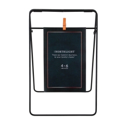 NORTHLIGHT Rectangular Picture Frame With Clip-On for A 4" X 6" Photo - 9.75" - In Black