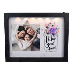 NORTHLIGHT Led Lighted "home Sweet Home" Picture Frame With Clip - for A 4" X 4" Photo - 9