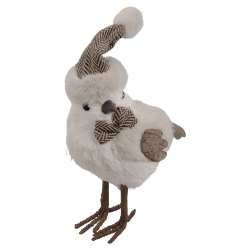 NORTHLIGHT 10" Standing Glittered Bird With Winter Hat Christmas Figure