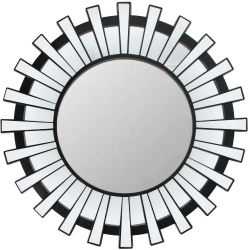 NORTHLIGHT 25.5" Sunburst Round Wall Mounted Mirror In Black
